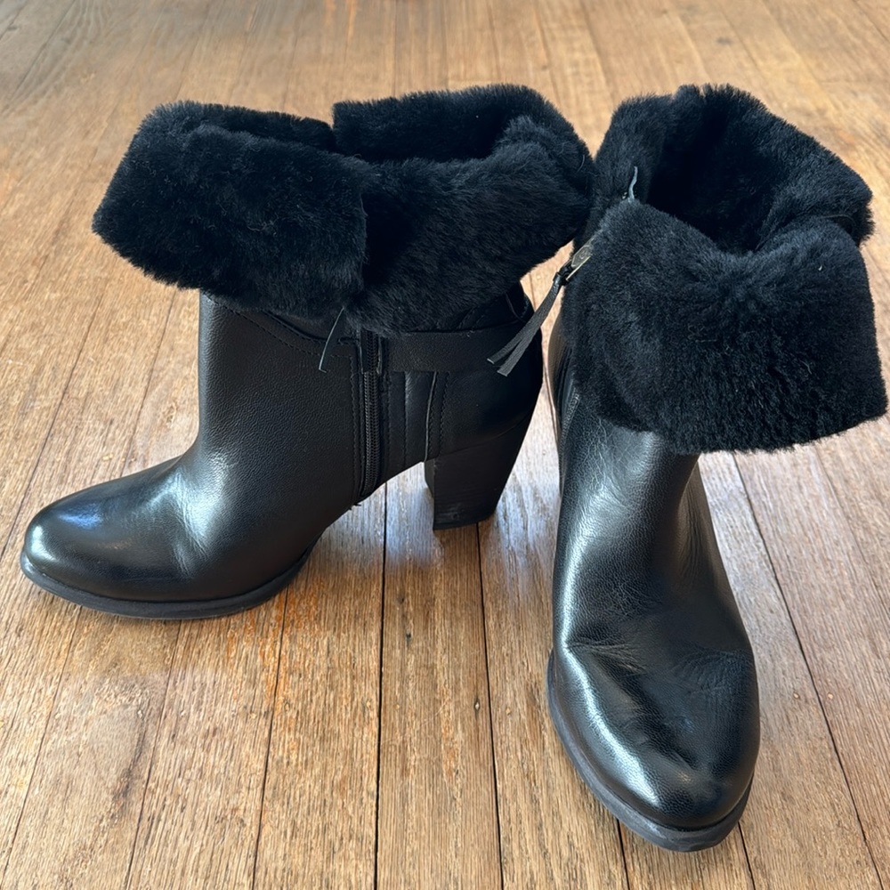 Ugg Shearling Cuffed Ankle Boot